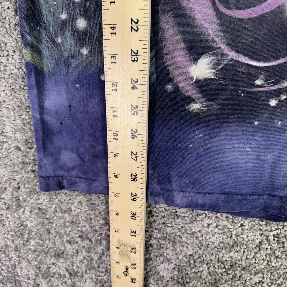 The Mountain Shirt Mens Medium Blue Fairy Moon Graphic Tee Fantasy Tie Dye